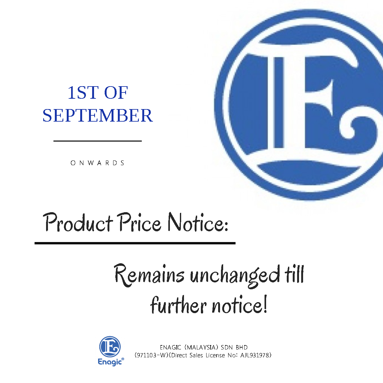 NOTICE: Product Price
