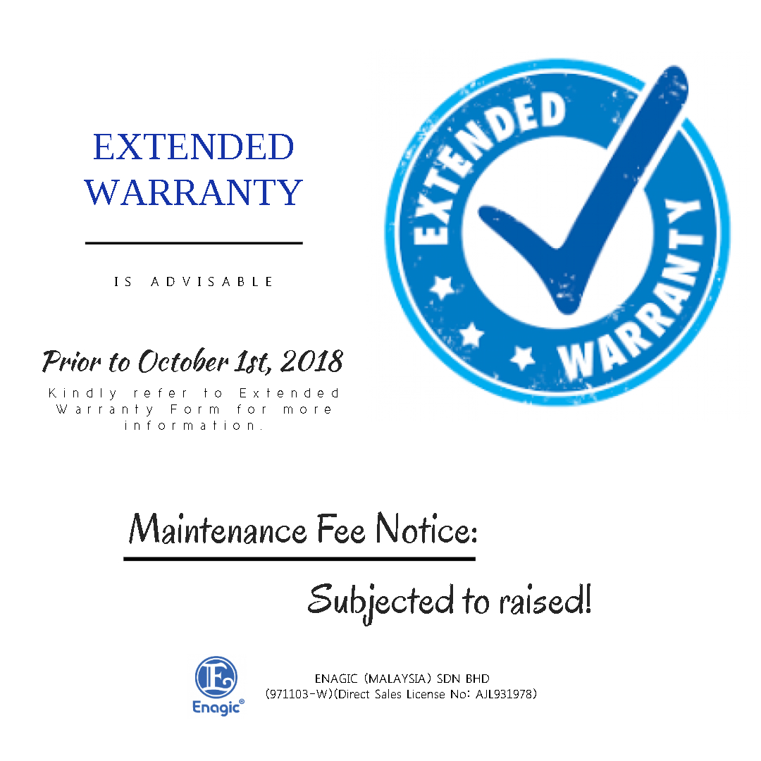 NOTICE: Extended Warranty Is ADVISABLE