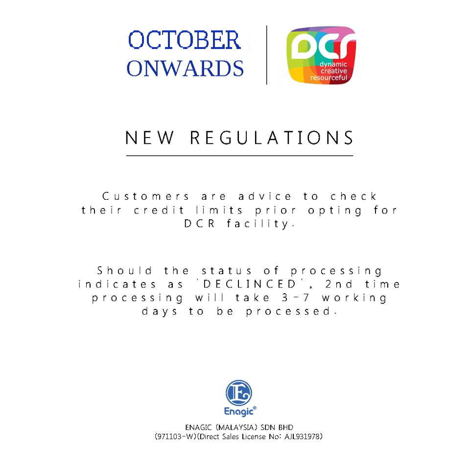 NOTICE: New Regulations – DCR