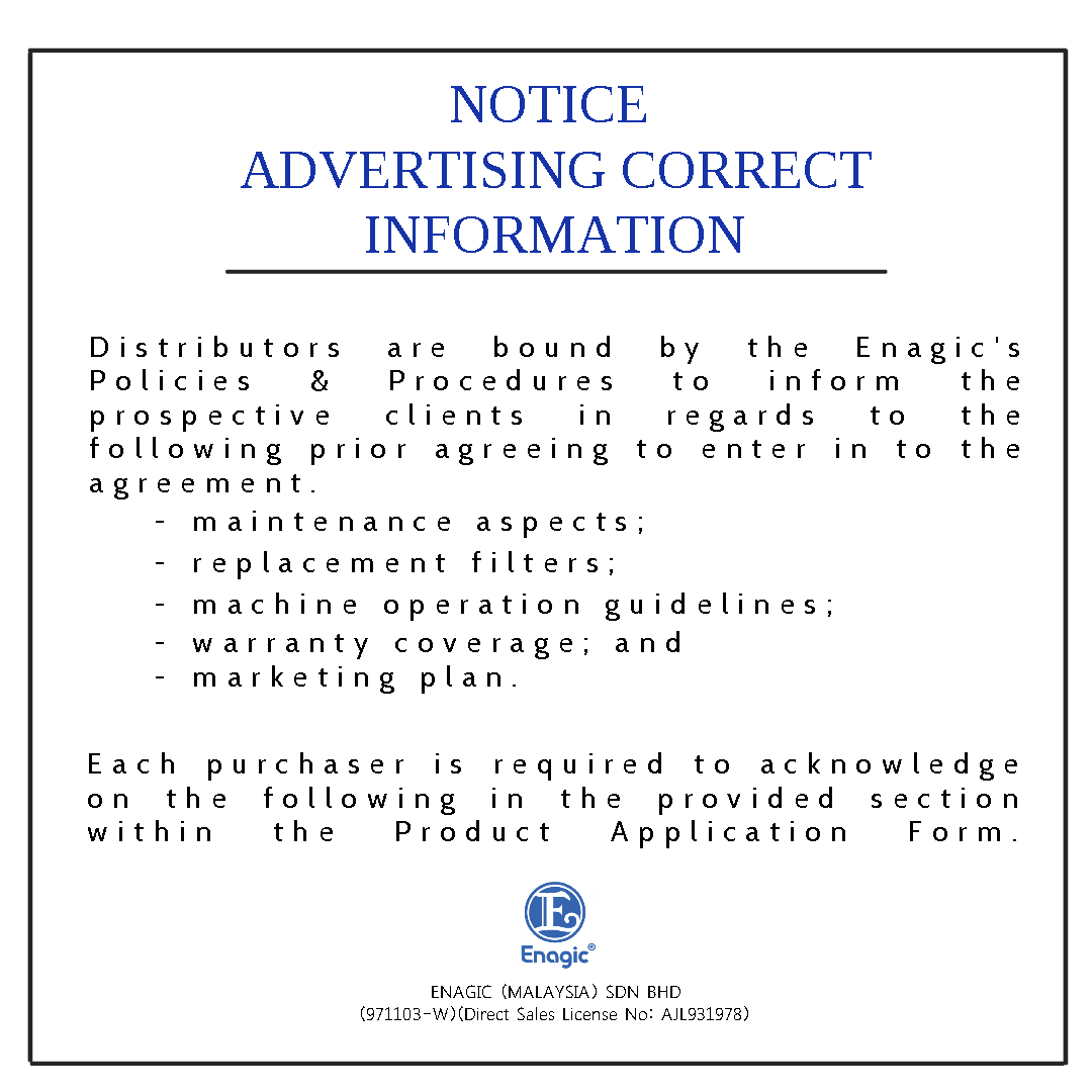 NOTICE | Advertising Correct Information