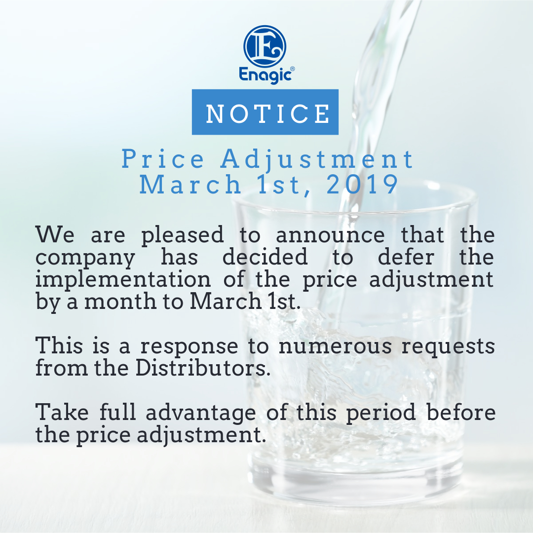 NOTICE | Price Adjustment – March 1st, 2019