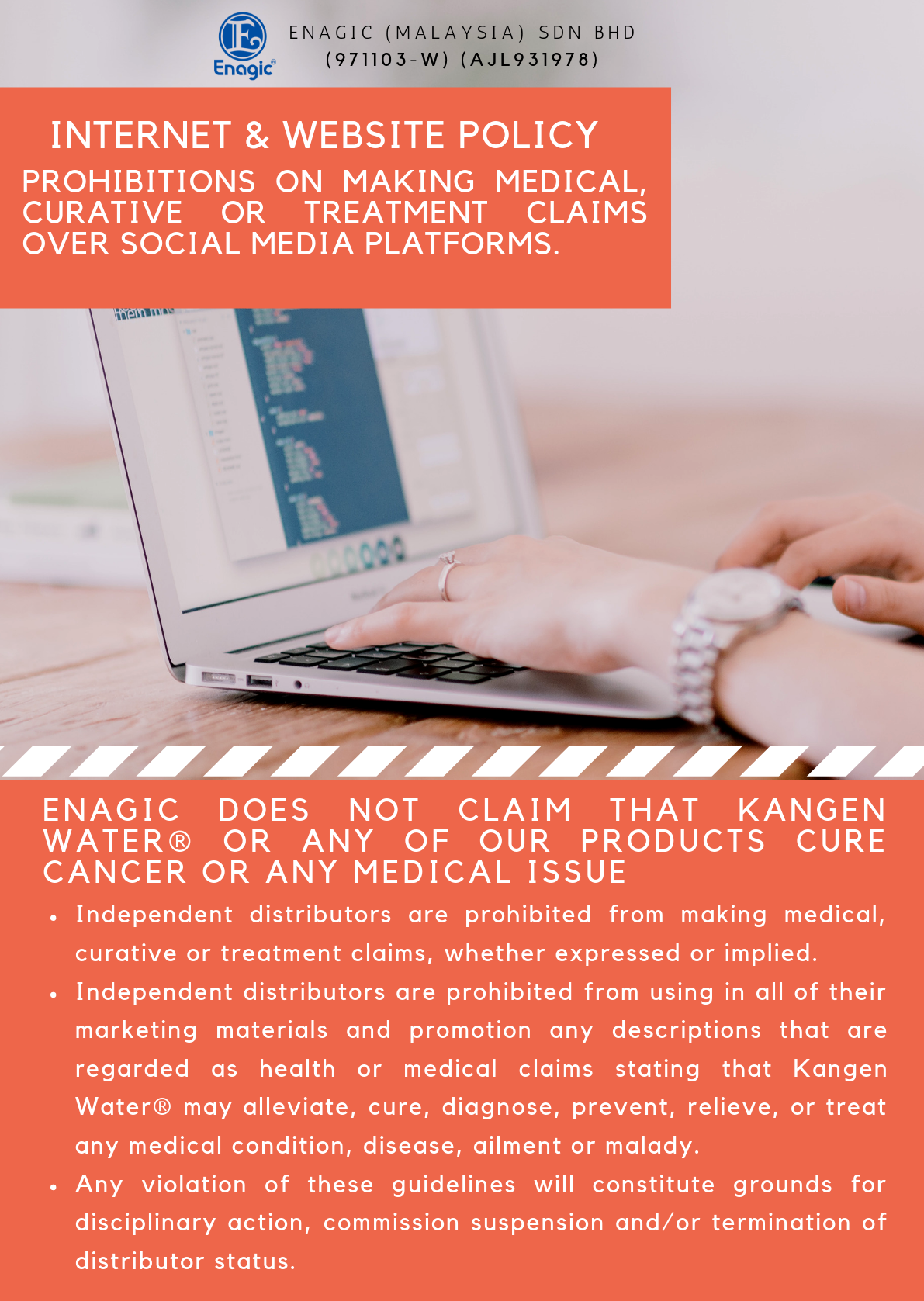Internet & Website Policy – Prohibitions On Making Medical, Curative Or Treatment Claims Over Social Media Platforms.