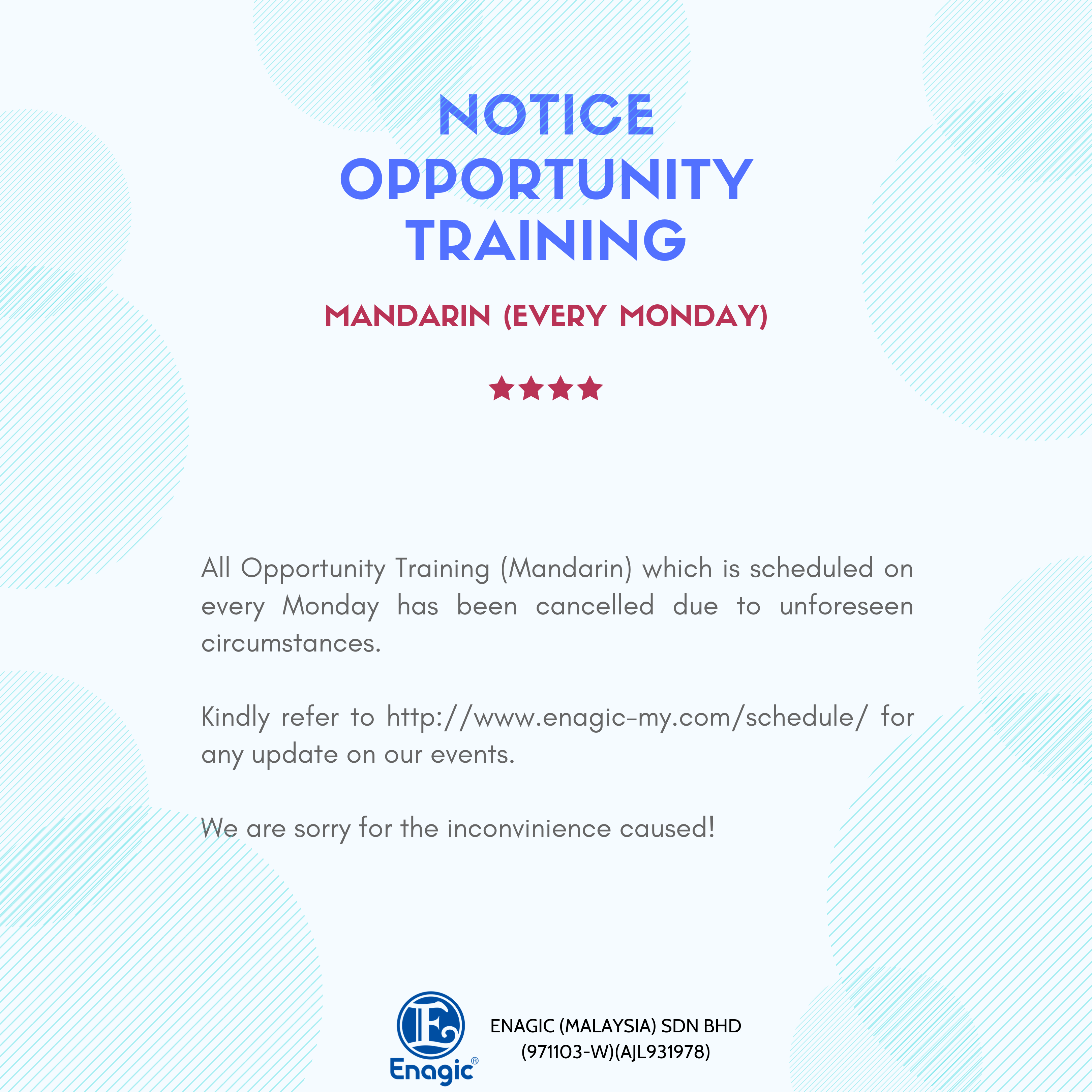 NOTICE | Opportunity Training (Mandarin)