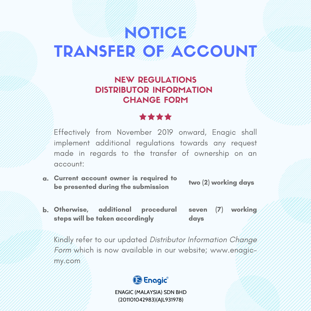 NOTICE | Transfer Of Account