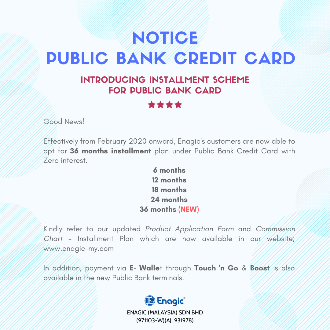 NOTICE | Public Bank Credit Card & New Facility