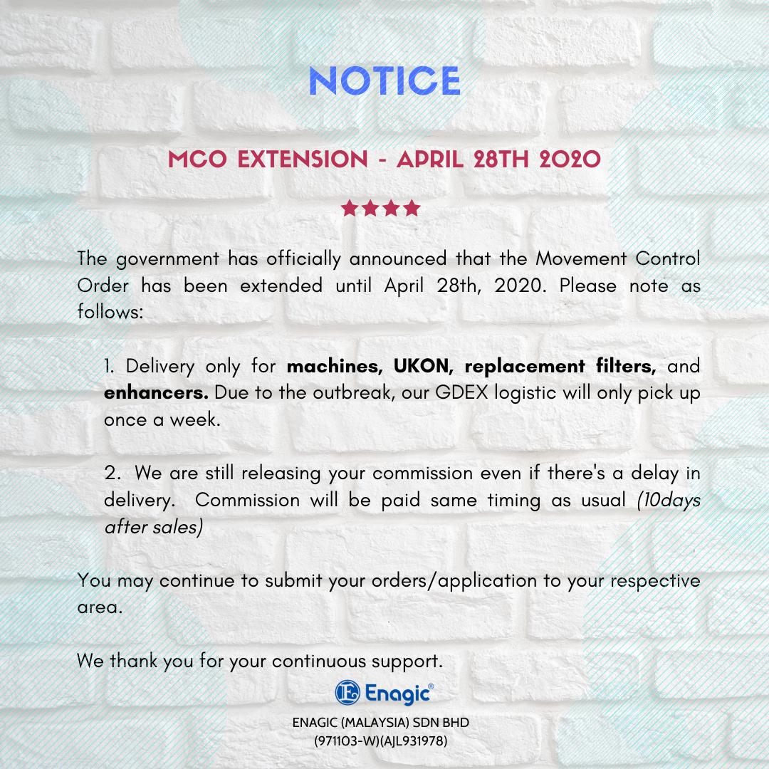 NOTICE | MCO Extension April 28th, 2020.