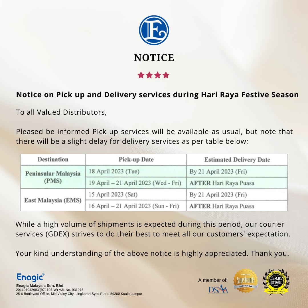 NOTICE | Pick Up And Delivery Services During Hari Raya Festive Season