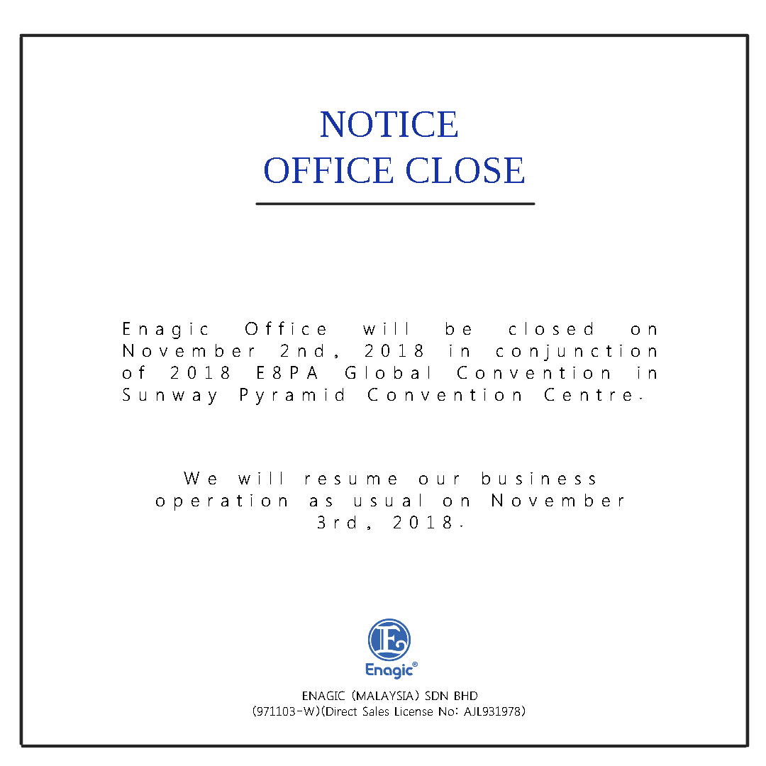 Public Holidays & Closed Notice Archives - Enagic Malaysia Sdn Bhd